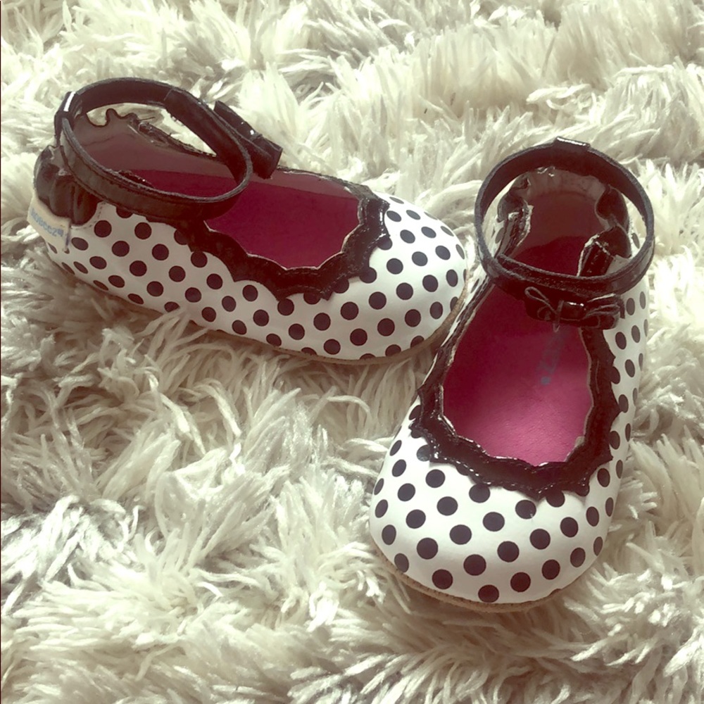 Robeez mini shoez girls toddler size 5 polka dot